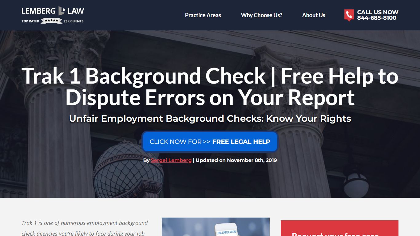 Trak 1 Background Check Error Cost You A Job? We Can Help - Lemberg Law
